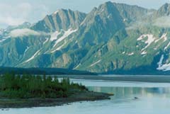 Copper River and mountains